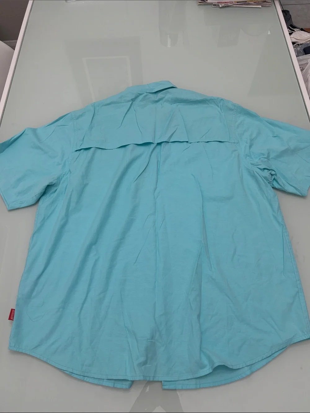 Coleman Men’s Short-Sleeve Button Down Shirt - Aqua Blue XL